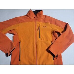 The North Face Men's Orange WindWall Soft Shell Zip Up Jacket Sz Small